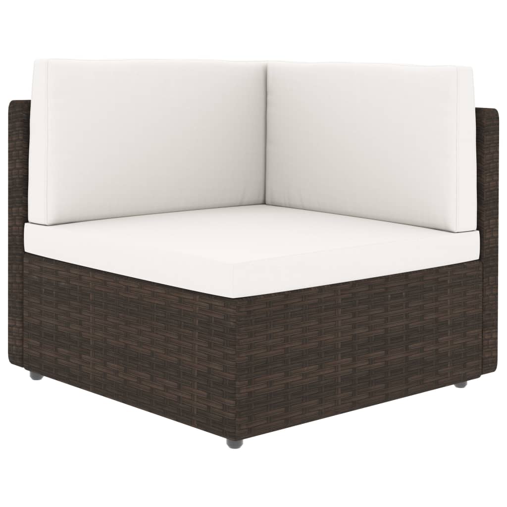 Thumbnail - vidaXL 5-tlg. Garten-Lounge-Set mit Kissen Braun Poly Rattan