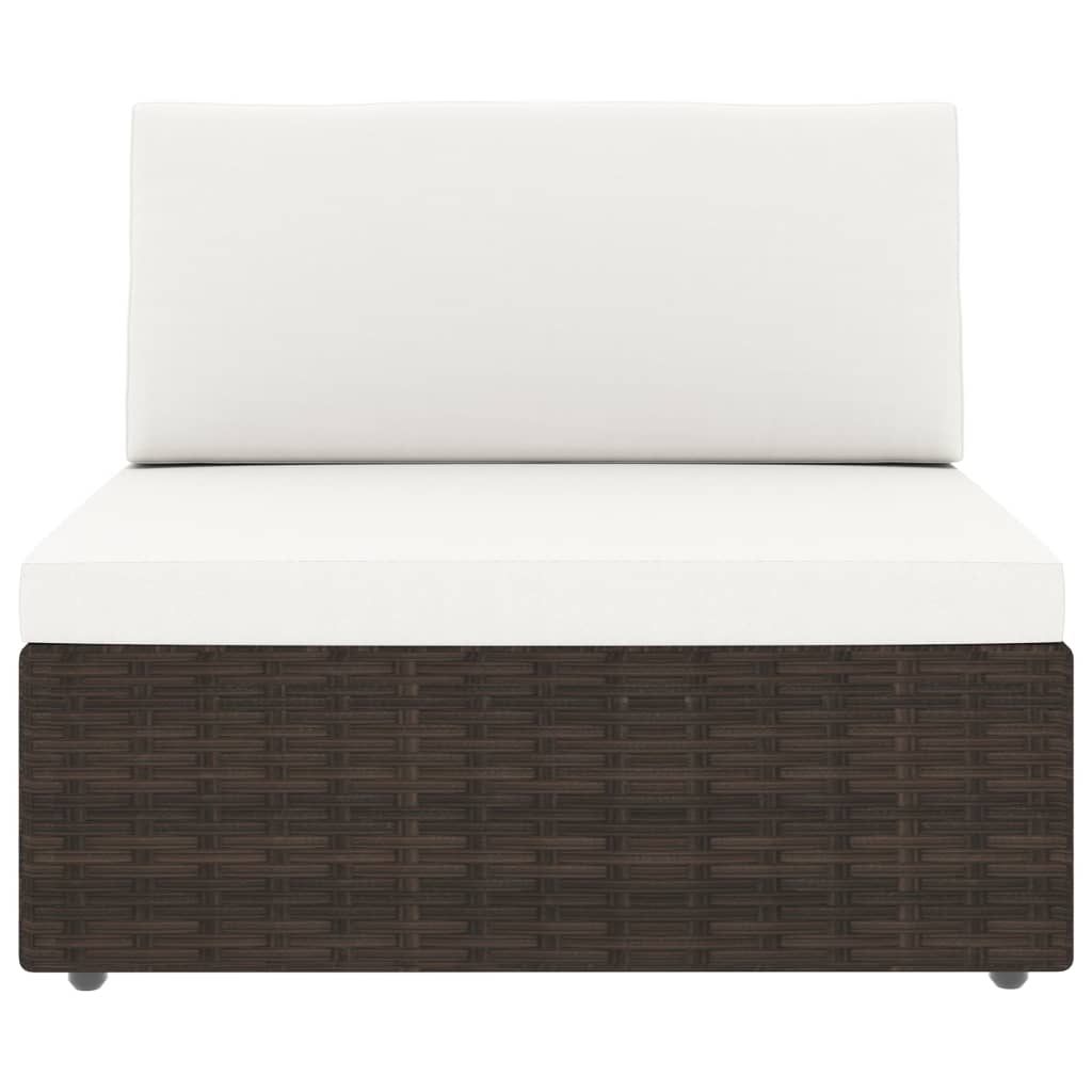 Thumbnail - vidaXL 6-tlg. Garten-Lounge-Set mit Kissen Braun Poly Rattan