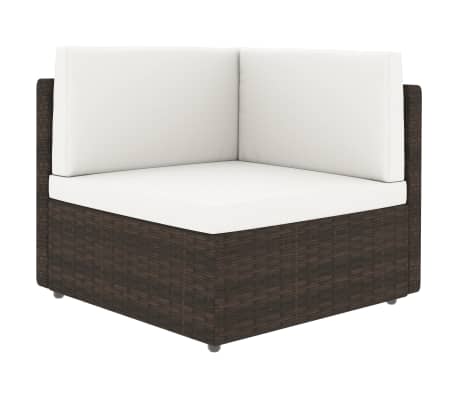 vidaXL Salon de jardin 8 pcs avec coussins Marron R&eacute;sine tress&eacute;e