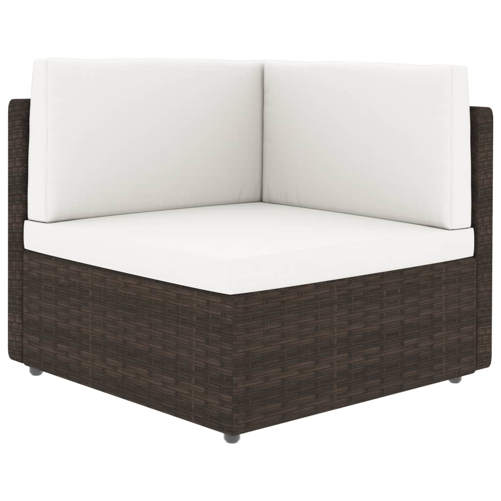 

vidaXL 10-delige Loungeset met kussens poly rattan bruin