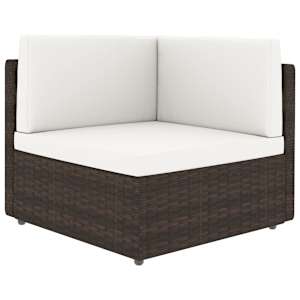vidaXL Salon de jardin 10 pcs avec coussins Marron R&eacute;sine tress&eacute;e