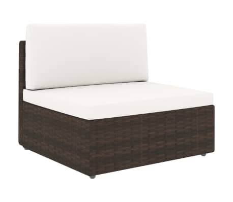 vidaXL 9-tlg. Garten-Lounge-Set mit Kissen Braun Poly Rattan