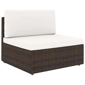 vidaXL 9-tlg. Garten-Lounge-Set mit Kissen Braun Poly Rattan