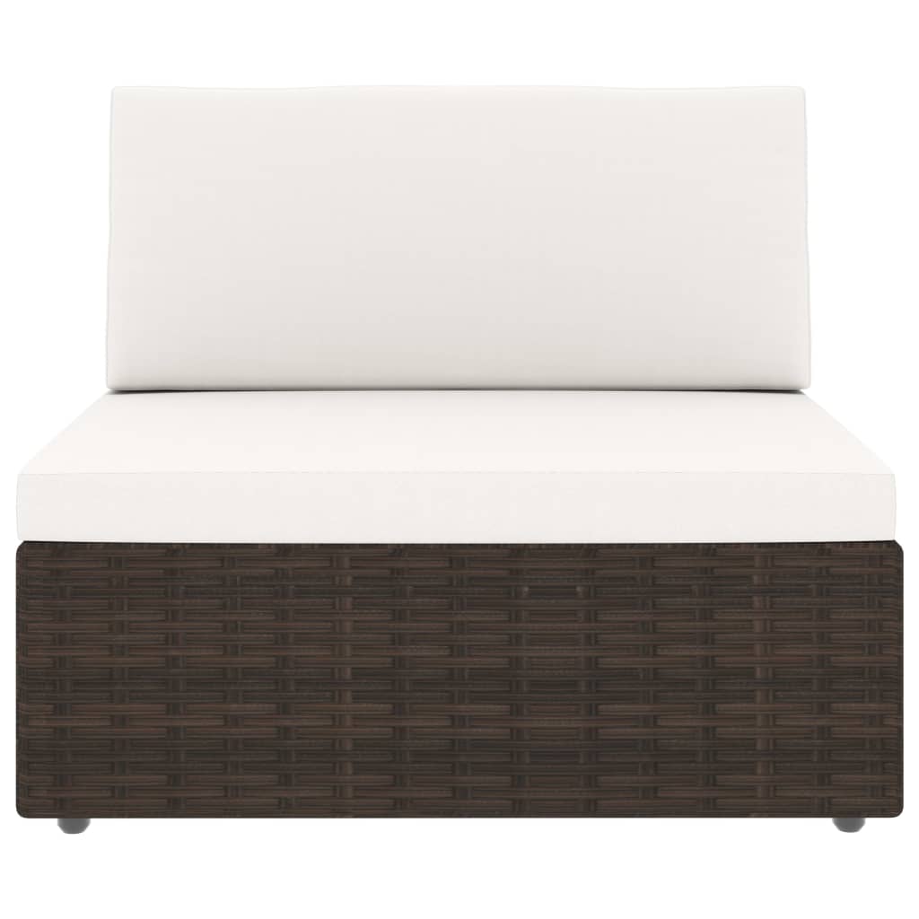 Thumbnail - vidaXL 5-tlg. Garten-Lounge-Set mit Kissen Braun Poly Rattan