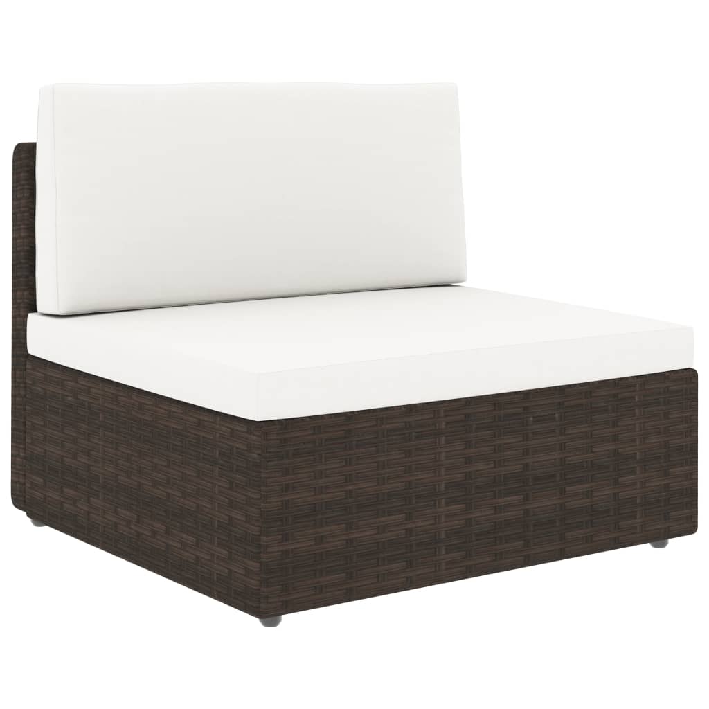 

vidaXL 11-delige Loungeset met kussens poly rattan bruin