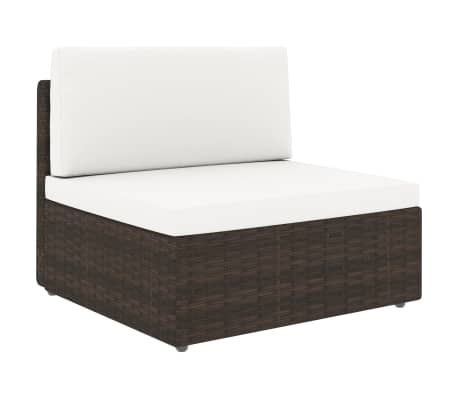 vidaXL Salon de jardin 11 pcs avec coussins Marron R&eacute;sine tress&eacute;e