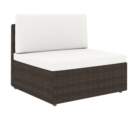 vidaXL Salon de jardin 9 pcs avec coussins Marron R&eacute;sine tress&eacute;e
