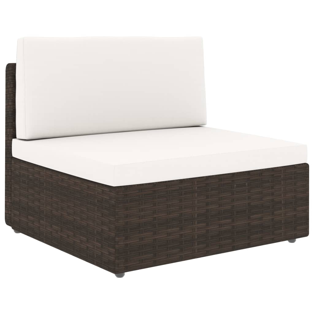 

vidaXL 8-delige Loungeset met kussens poly rattan bruin
