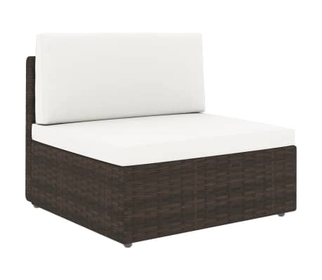 vidaXL Salon de jardin 11 pcs avec coussins Marron R&eacute;sine tress&eacute;e