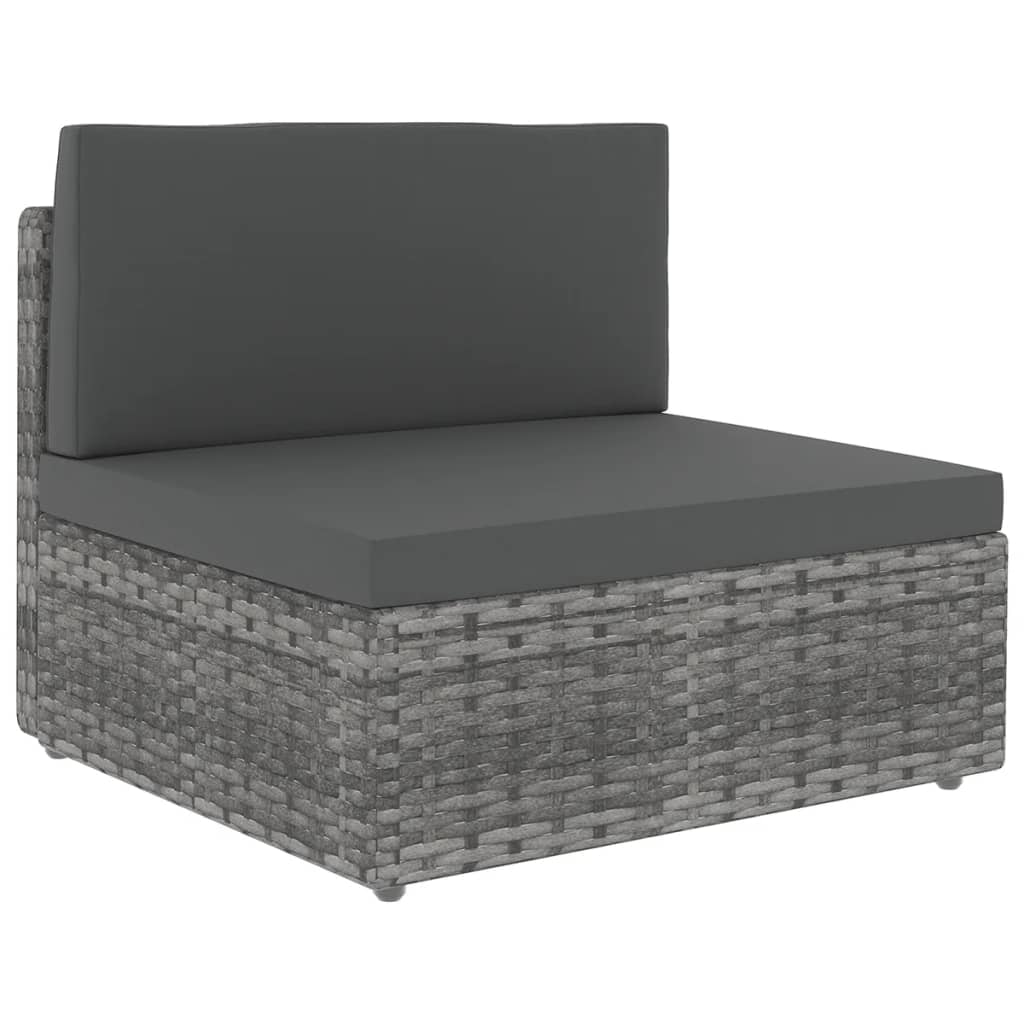 vidaXL Set mobilier de grădină cu perne, 6 piese, gri, poliratan vidaXL imagine noua