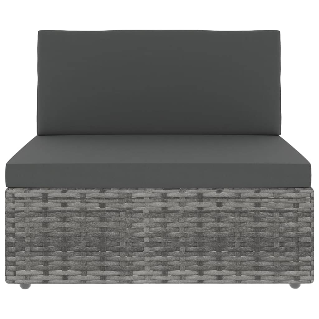 Thumbnail - vidaXL 9-tlg. Garten-Lounge-Set mit Kissen Grau Poly Rattan