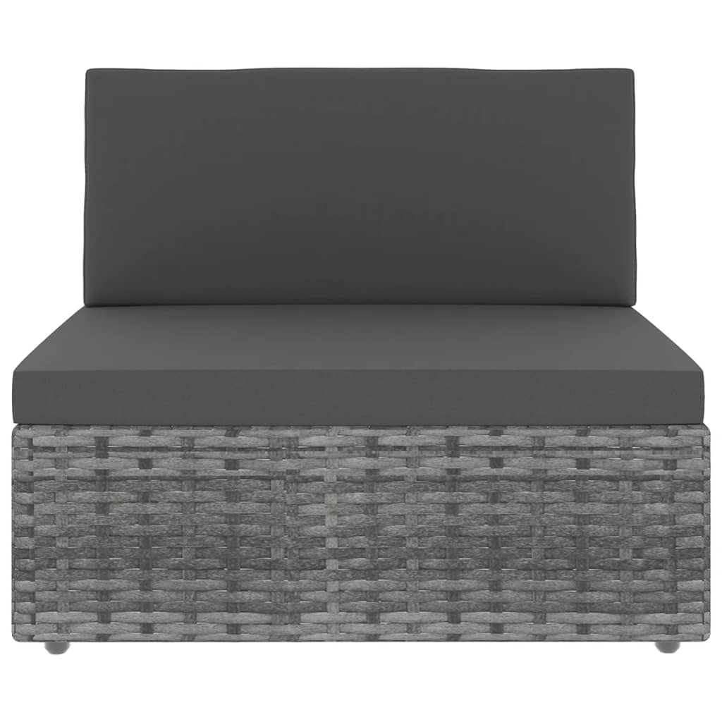 Thumbnail - vidaXL 6-tlg. Garten-Lounge-Set mit Kissen Grau Poly Rattan