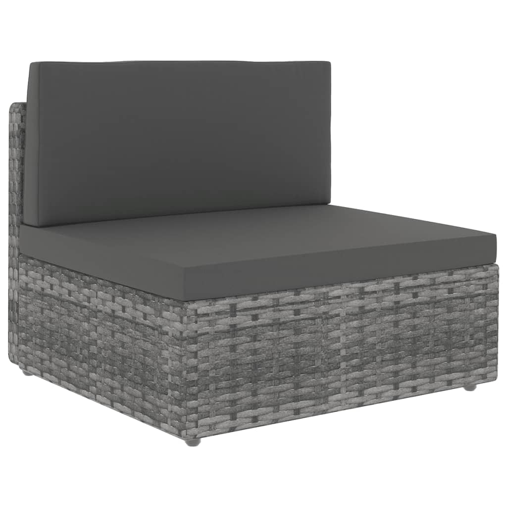Thumbnail - vidaXL 9-tlg. Garten-Lounge-Set mit Kissen Grau Poly Rattan