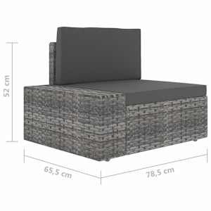 9dílná zahradní sedací souprava polyratan šedá - obrázek 13