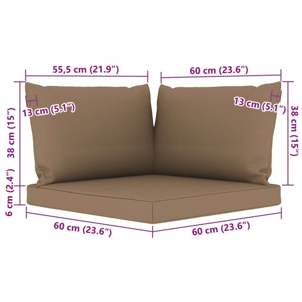 Set mobilier de grădină cu perne gri taupe, 6 piese