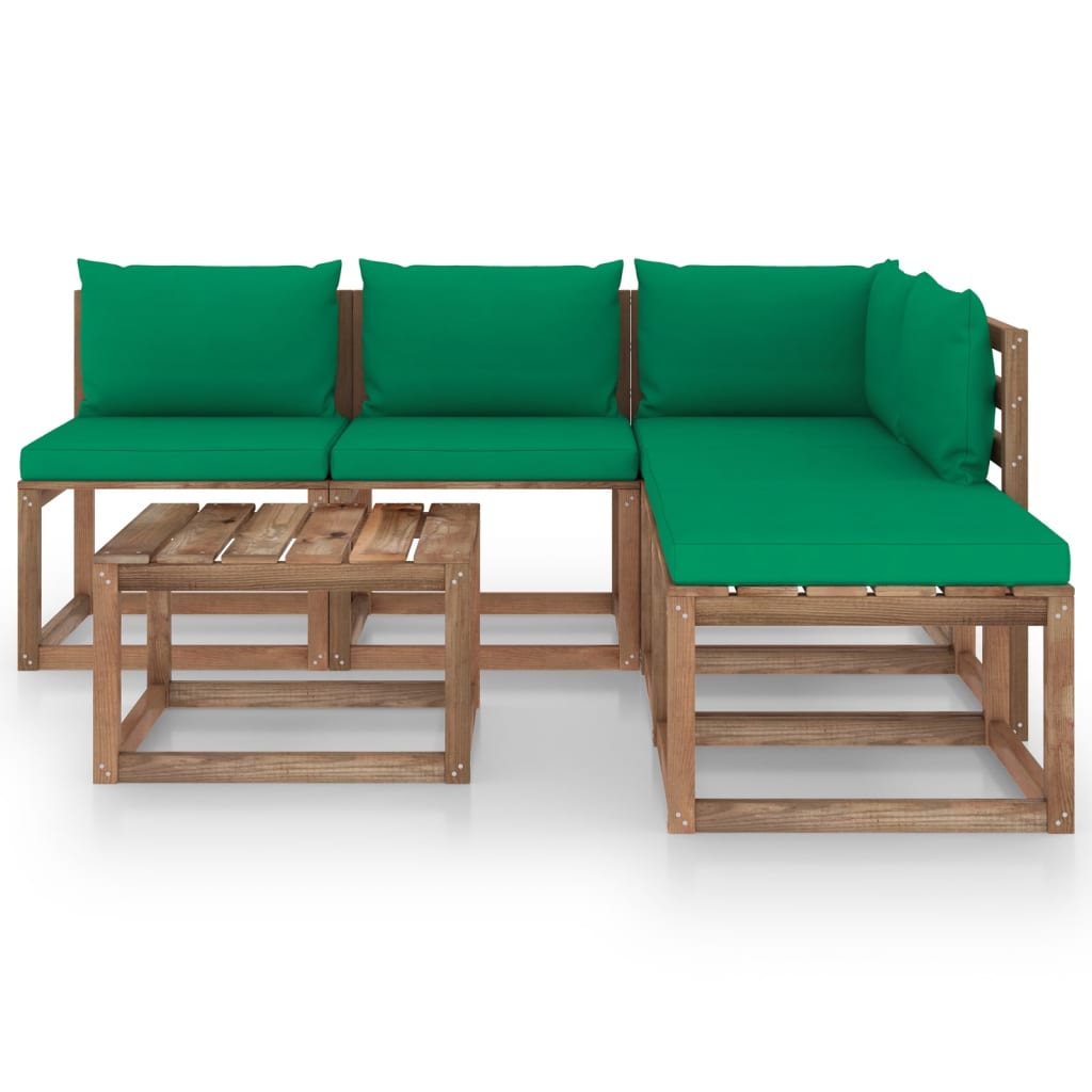 

vidaXL 6-delige Loungeset pallet met kussens geïmpregneerd grenenhout