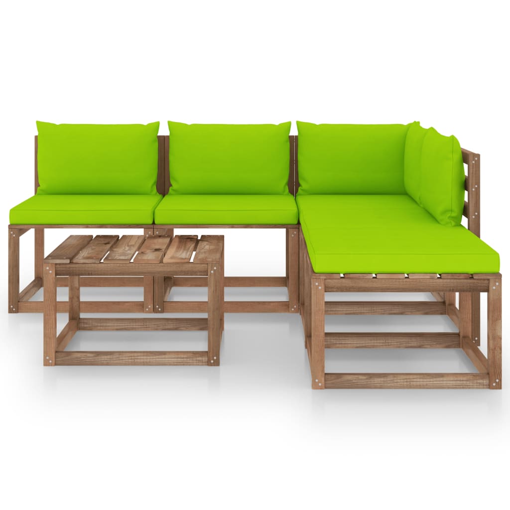

vidaXL 6-delige Loungeset pallet met kussens geïmpregneerd grenenhout