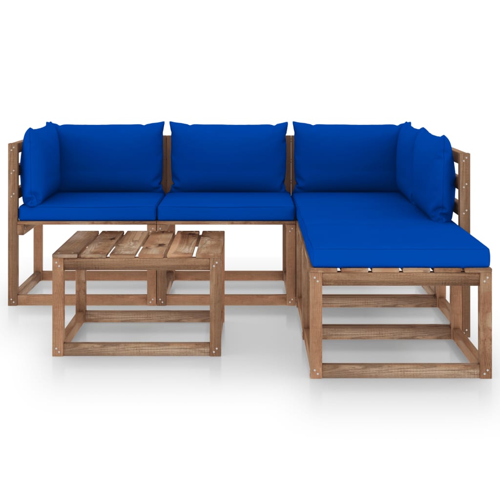 

vidaXL 6-delige Loungeset pallet met kussens geïmpregneerd grenenhout