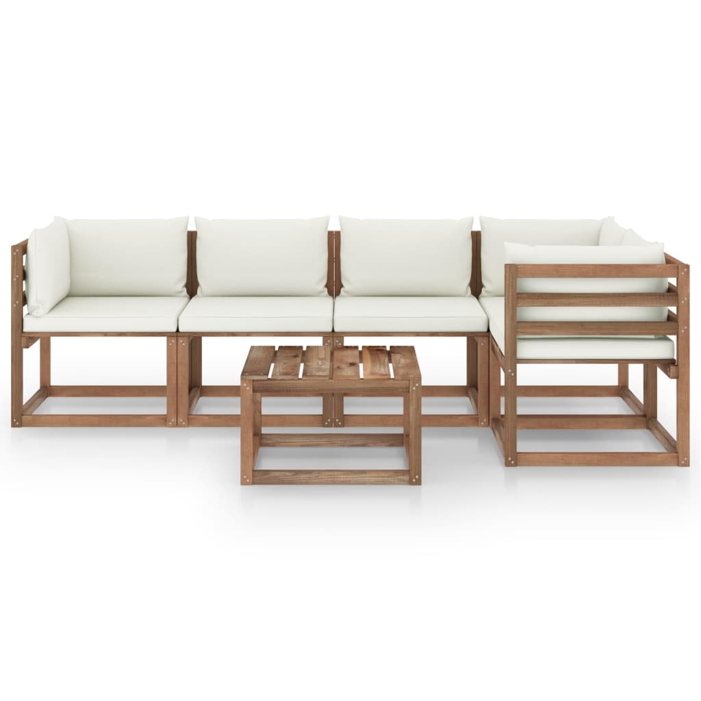 

vidaXL 6-delige Loungeset pallet met kussens geïmpregneerd grenenhout