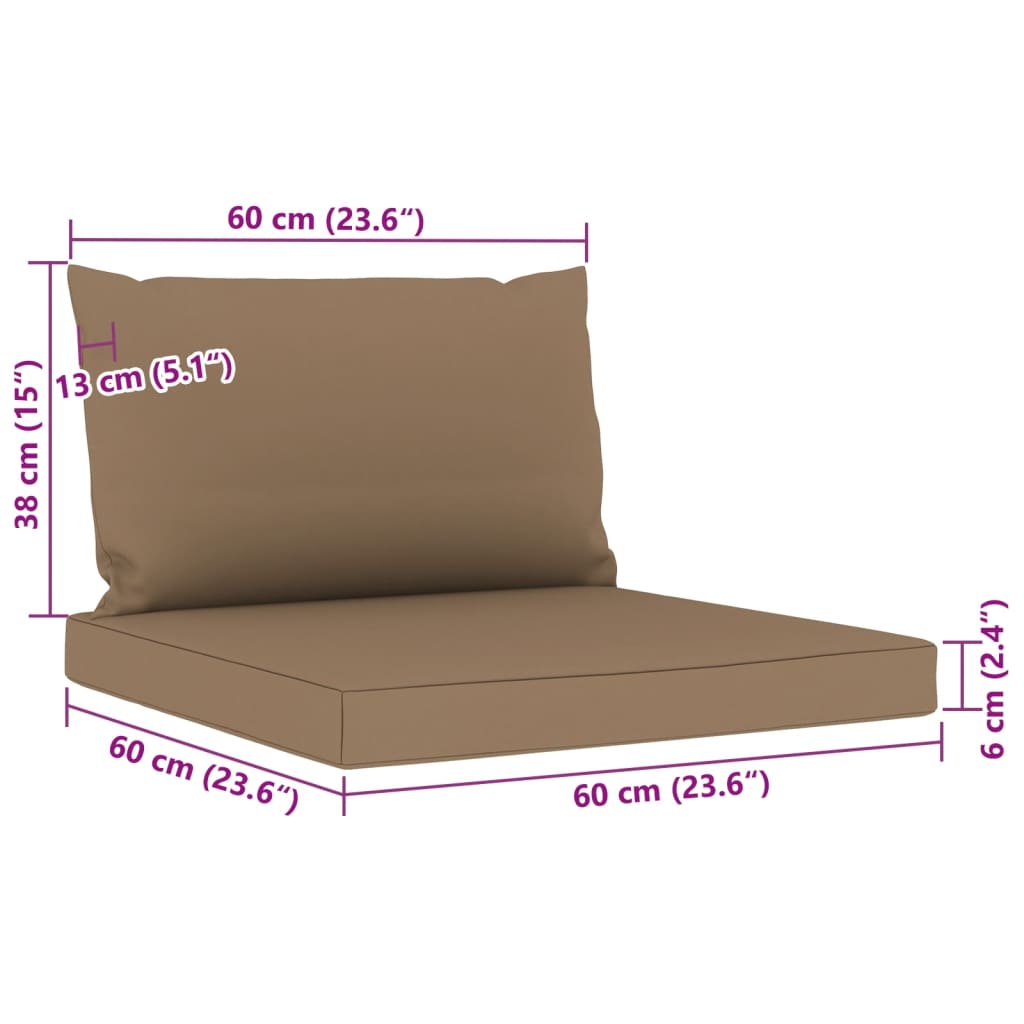 Set mobilier de grădină, cu perne gri taupe, 8 piese