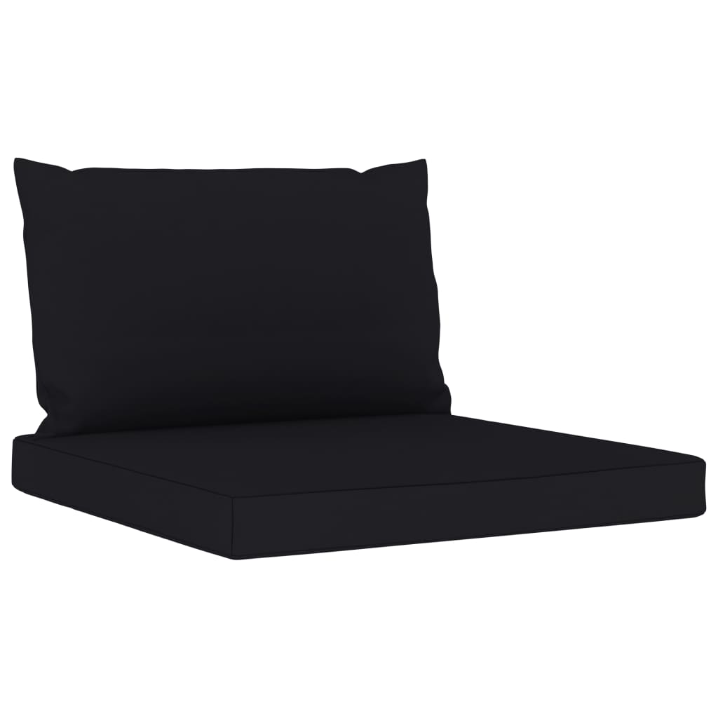 Set mobilier de grădină, 9 piese, cu perne negre