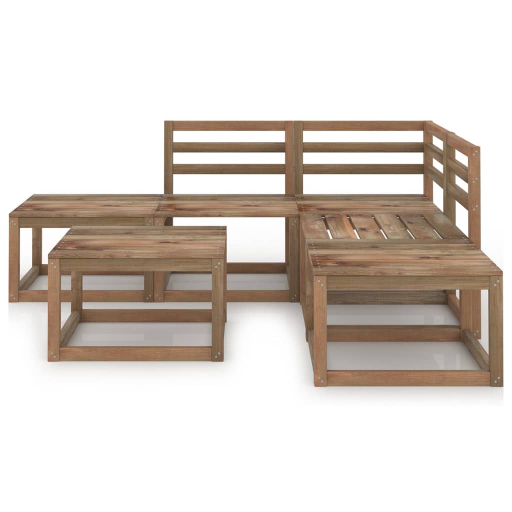 Ogrodowy zestaw mebli wypoczynkowych, drewno sosnowe, brązowy, 7 elementów