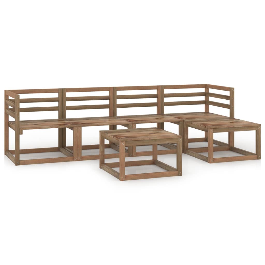 Poza vidaXL Set mobilier de gradina, 6 piese, maro, lemn de pin tratat