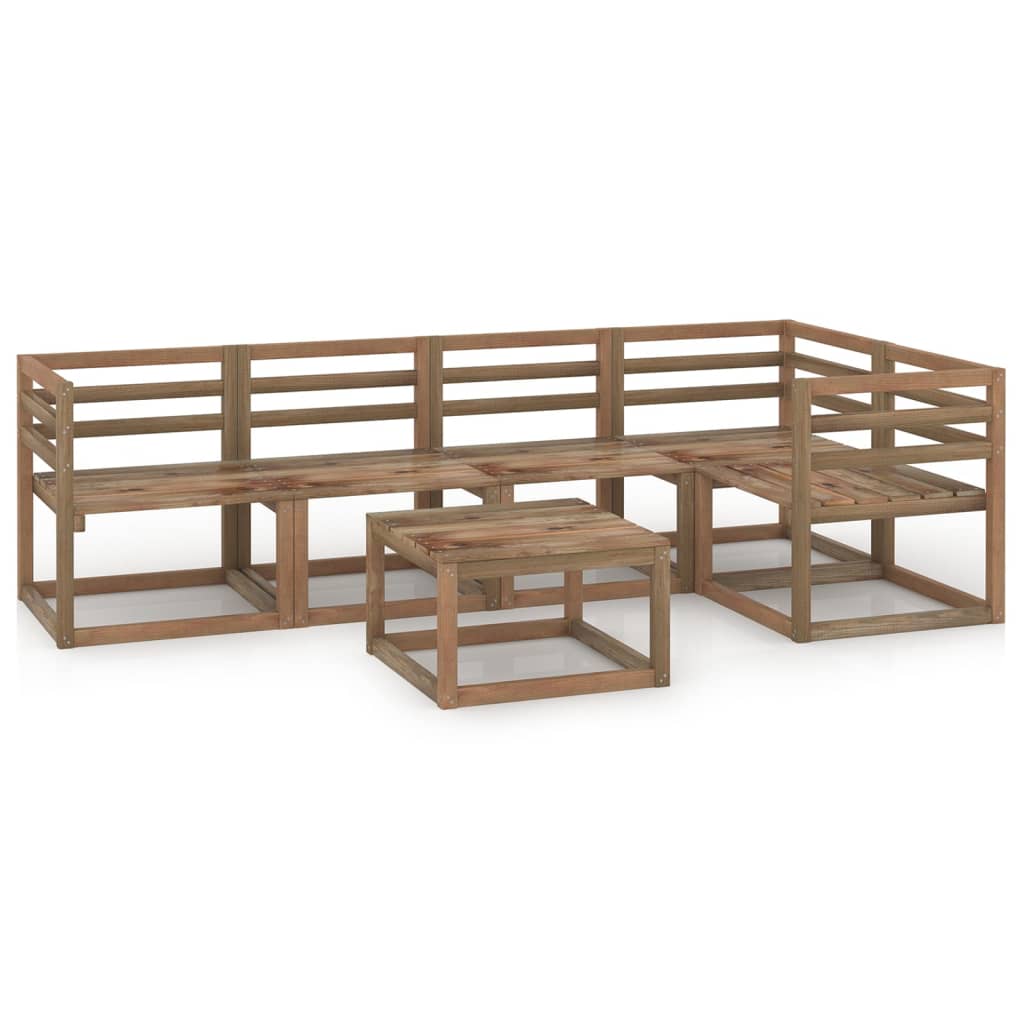 Poza vidaXL Set mobilier de gradina, 6 piese, maro, lemn pin tratat
