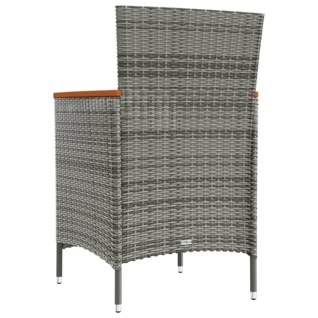Zestaw mebli ogrodowych polirattanowych 10x krzesło + 1x stół (szary, 61x60x88 cm)