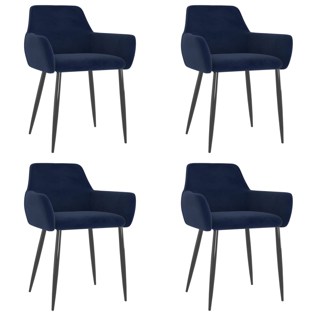 

vidaXL Dining Chairs 4 pcs Blue Velvet