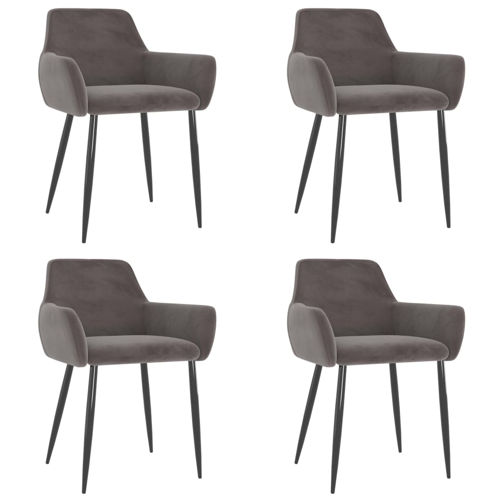 

vidaXL Dining Chairs 4 pcs Light Gray Velvet