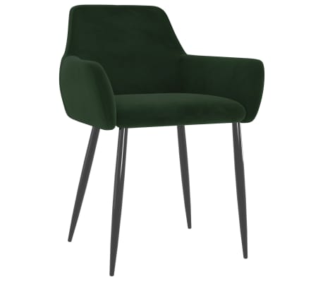 vidaXL Jedilni stoli 4 kosi temno zelen žamet
