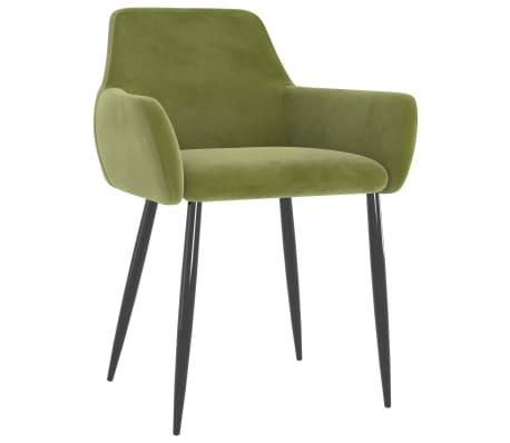 vidaXL Valgomojo kėdės, 4vnt., &scaron;viesiai žalios spalvos, aksomas