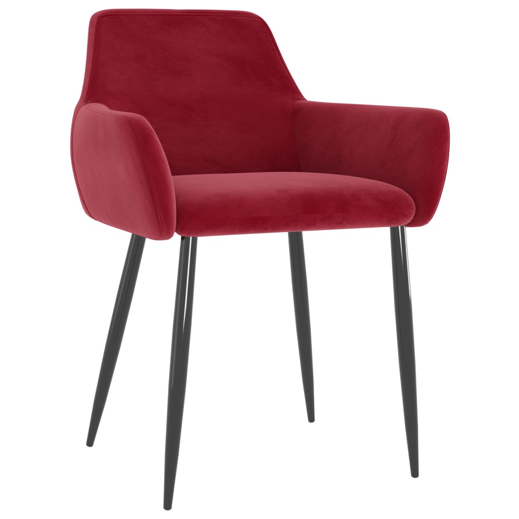 vidaXL Chaises à manger lot de 4 Rouge bordeaux Velours