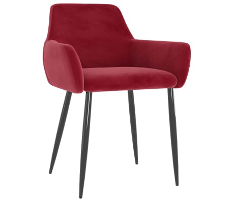 vidaXL Eetkamerstoelen 6 st fluweel wijnrood