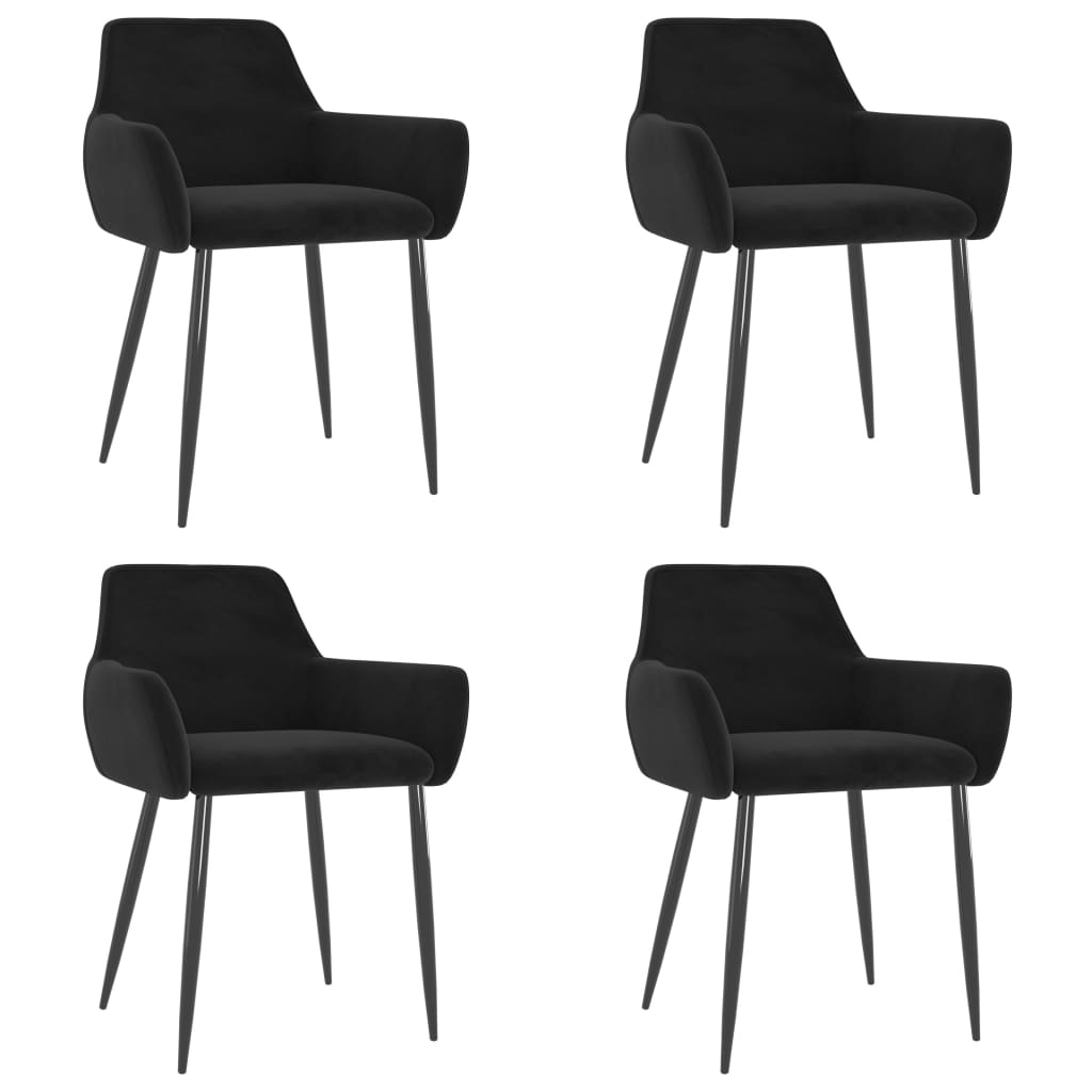 

vidaXL Dining Chairs 4 pcs Black Velvet
