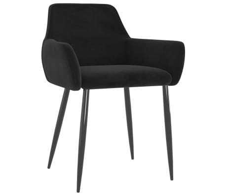 vidaXL Sillas de comedor 4 unidades terciopelo negro