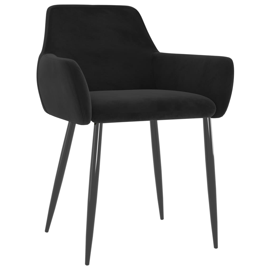 vidaXL Sillas de comedor 6 unidades terciopelo negro