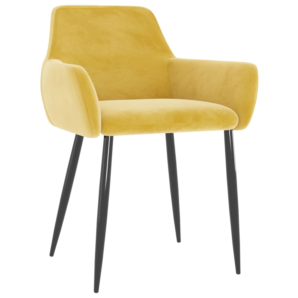 

vidaXL Eetkamerstoelen 4 st fluweel mosterdgeel