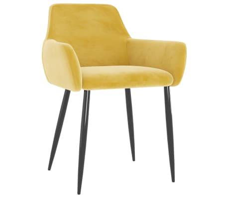 vidaXL Valgomojo kėdės, 6vnt., garstyčių geltonos spalvos, aksomas