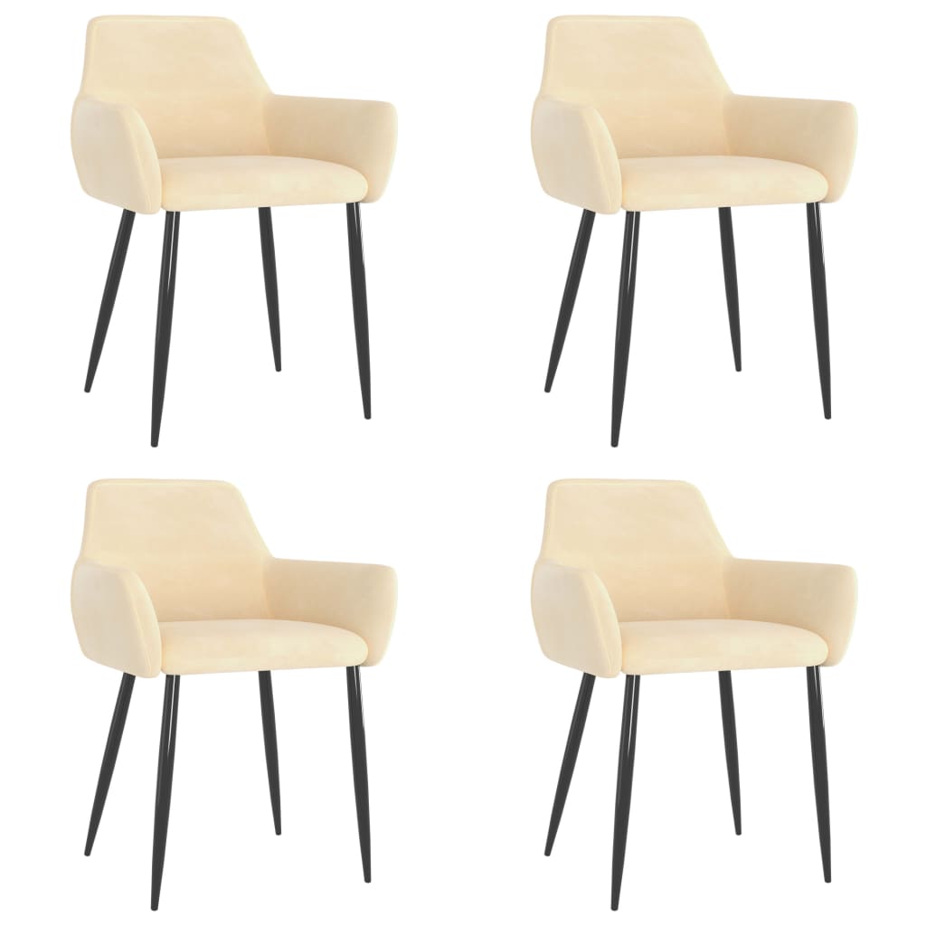 

vidaXL Dining Chairs 4 pcs Cream Velvet