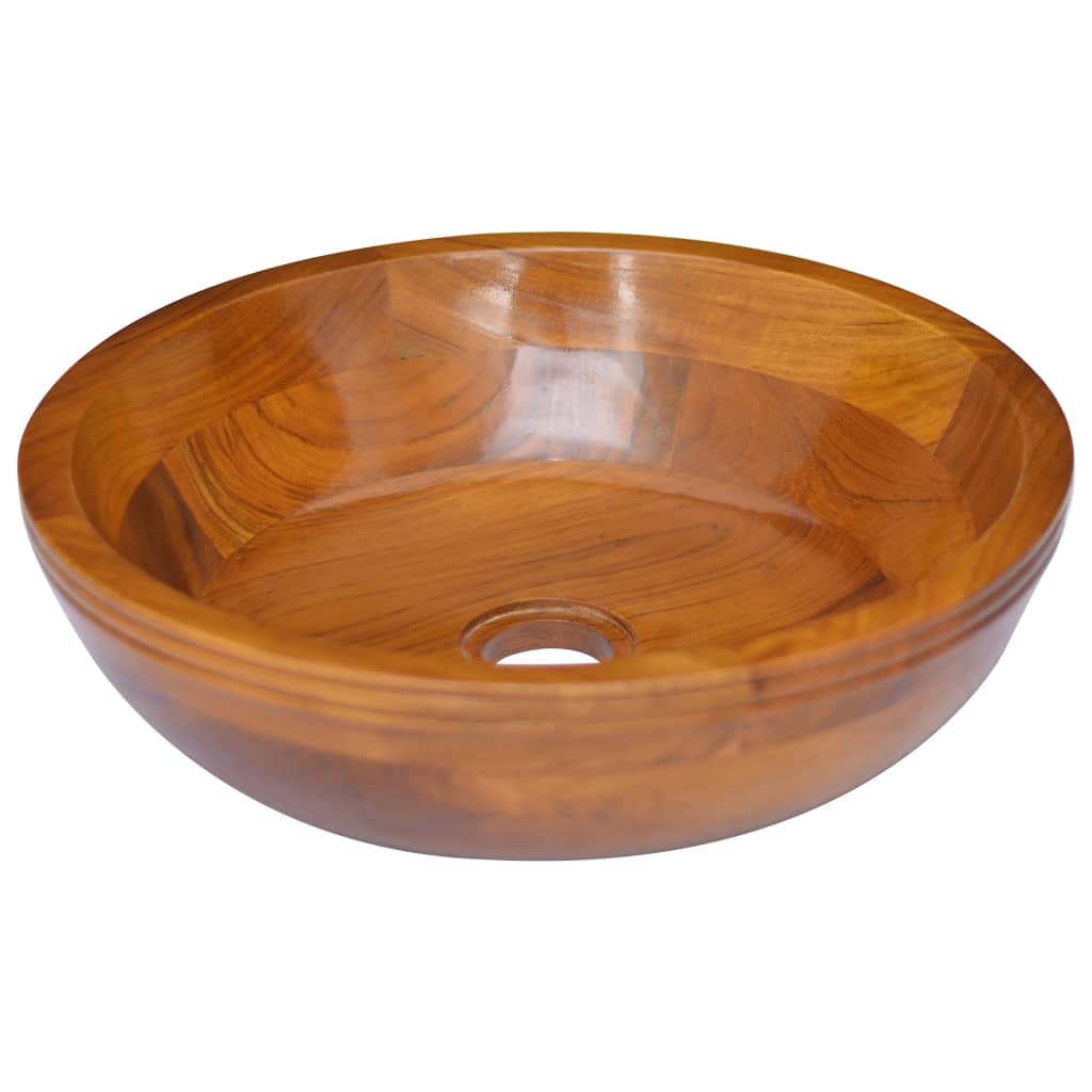 vidaXL Lavabo Bois de teck massif Φ40x10 cm