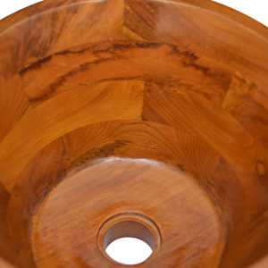 Umývadlo masivní teak Φ40 x 20 cm - obrázek 5