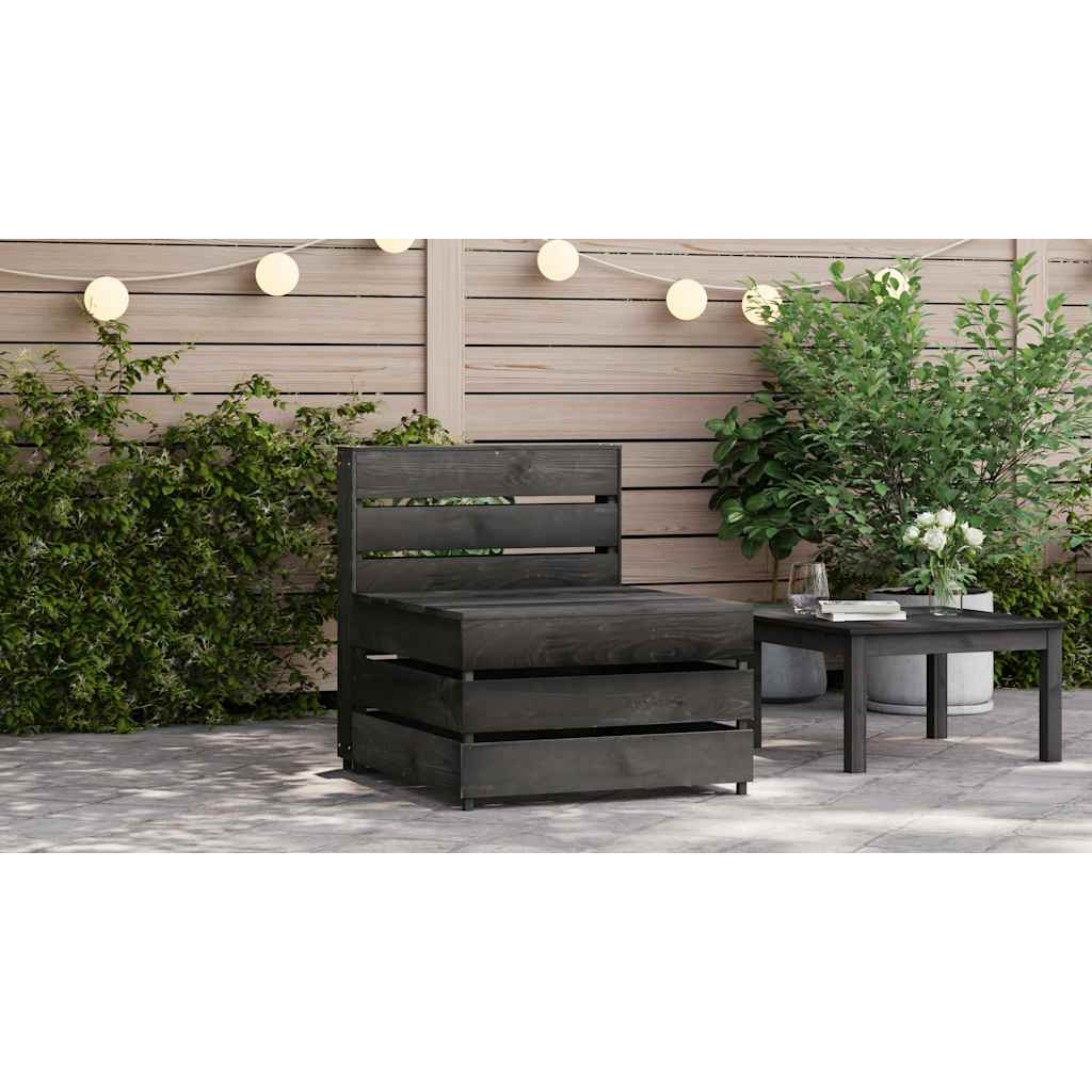 Thumbnail - vidaXL Garten-Mittelsofa aus Paletten Grau Kiefernholz Imprägniert