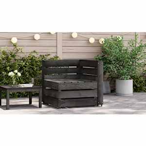 vidaXL Pallesofa for hjørne grå impregnert furu