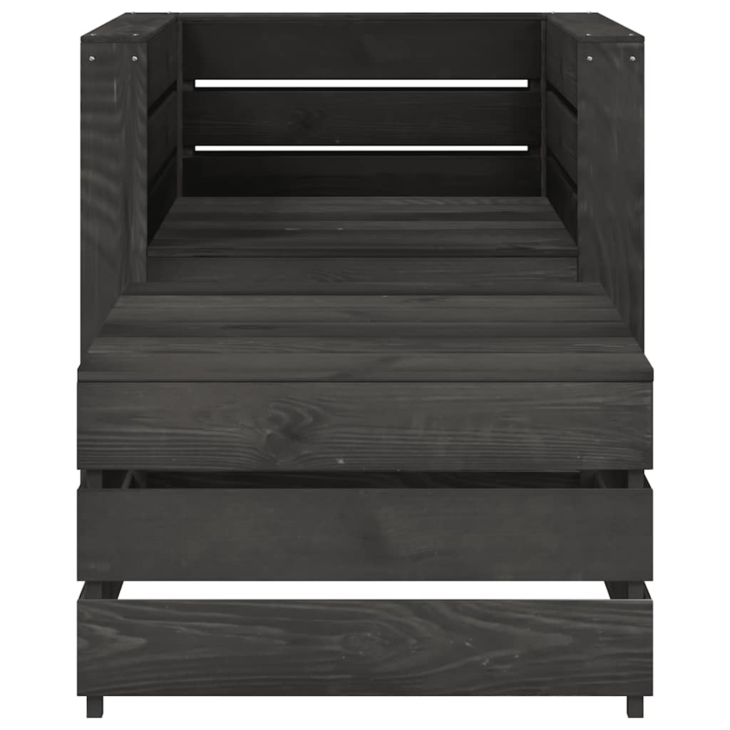 Thumbnail - vidaXL 2-tlg. Garten-Paletten-Lounge-Set Kiefernholz Grau Imprägniert