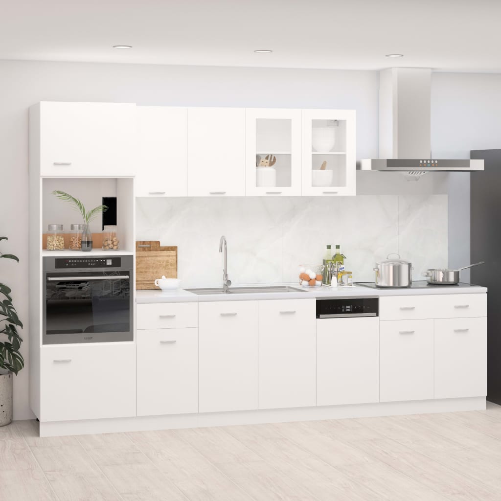 vidaXL 7-cz. zestaw szafek kuchennych, Lyon, biaa, materia drewnopochodny