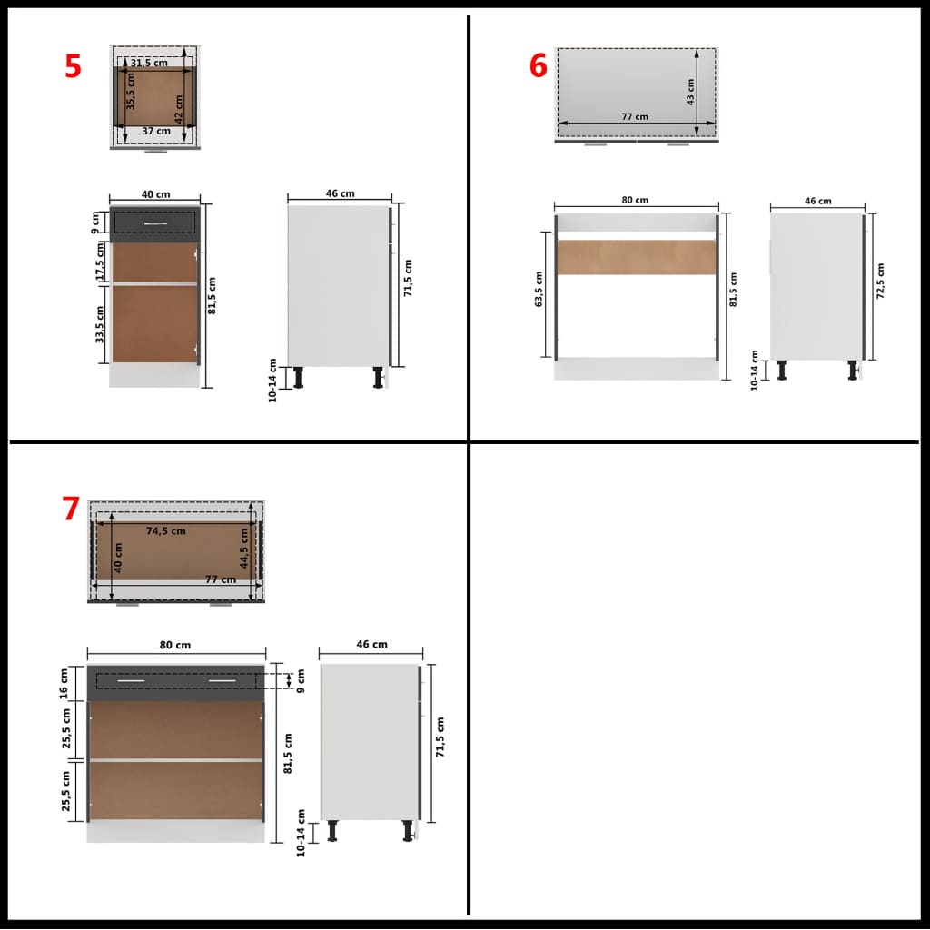 7 részes szürke forgácslap konyha szekrénygarnitúra 