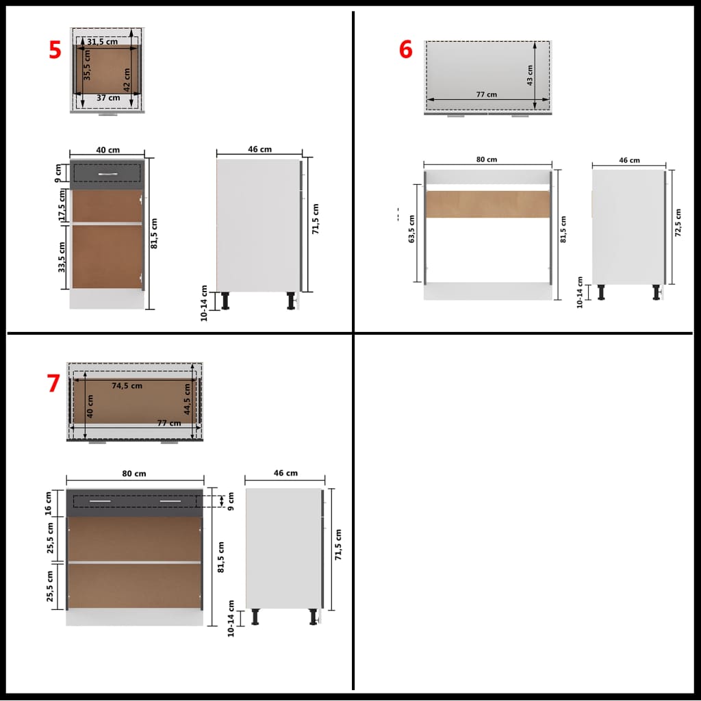 7 részes magasfényű szürke forgácslap konyhai szekrénygarnitúra 