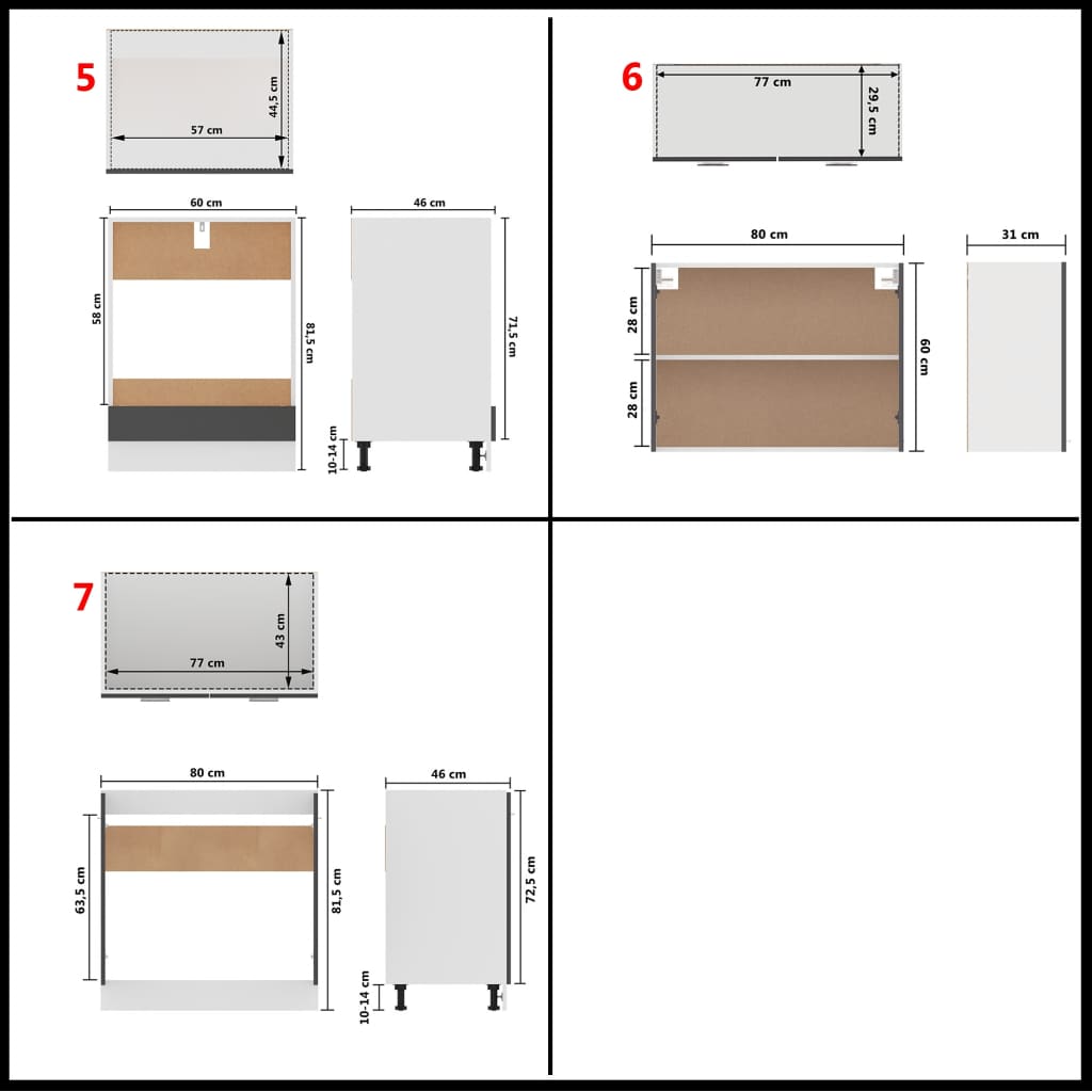 7 részes szürke forgácslap konyhai szekrénygarnitúra 